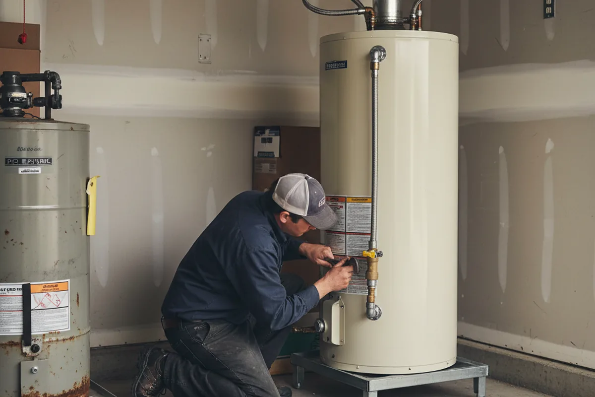 Water heater and shutoff valve replacement in Warrington